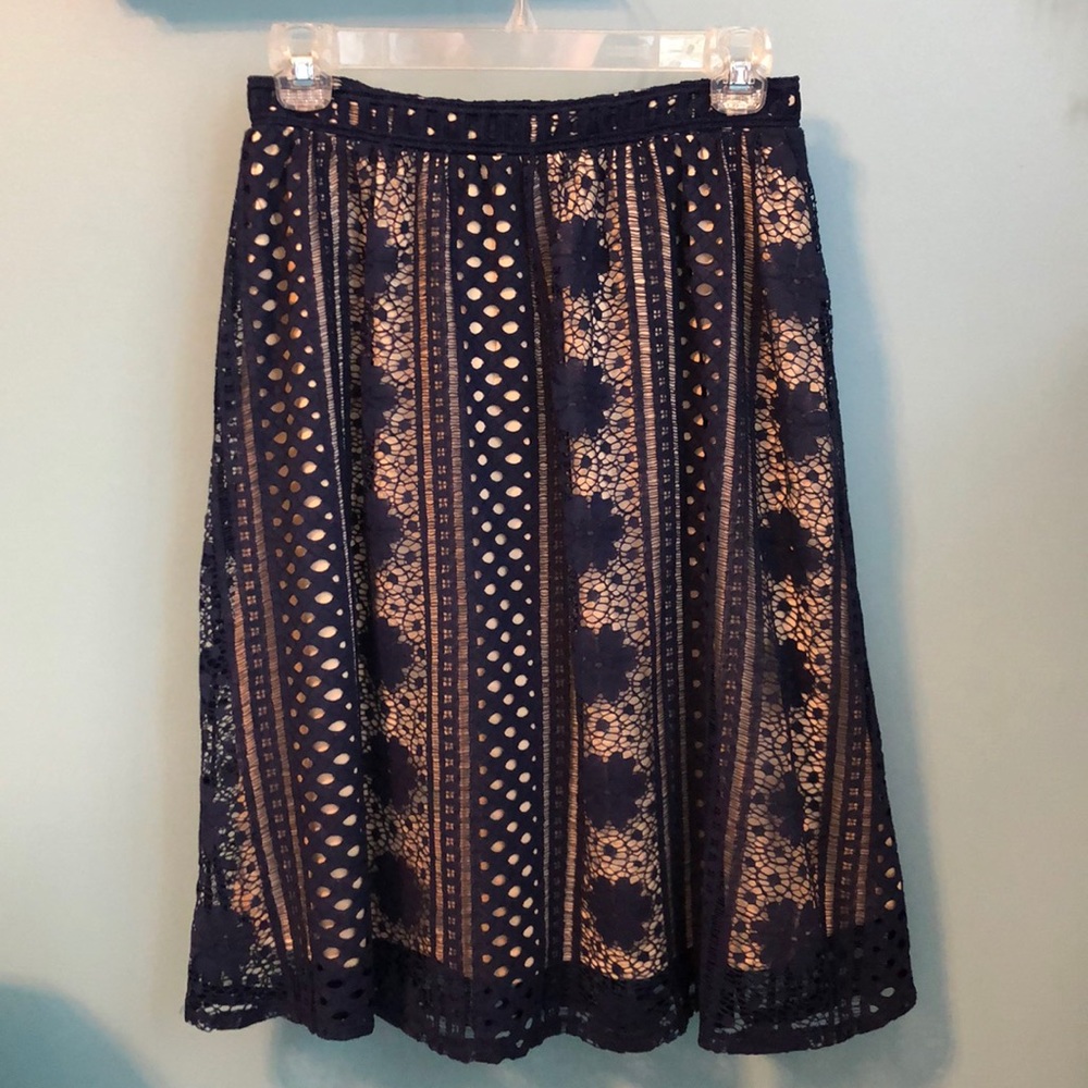 Navy lace skirt